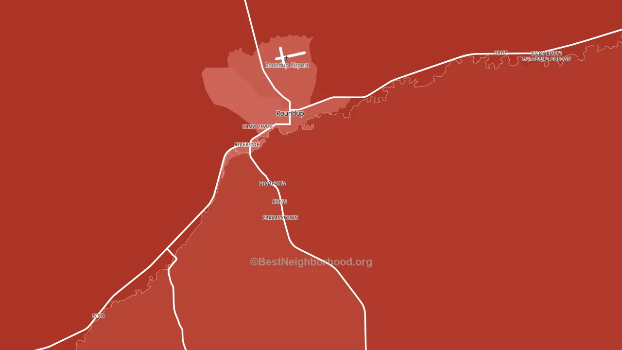 59072, MT block-group political-lean map