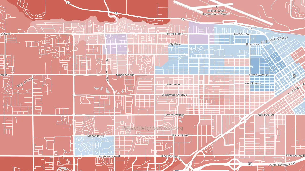 59102, MT block-group political-lean map