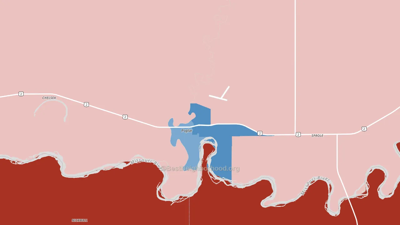 59255, MT block-group political-lean map