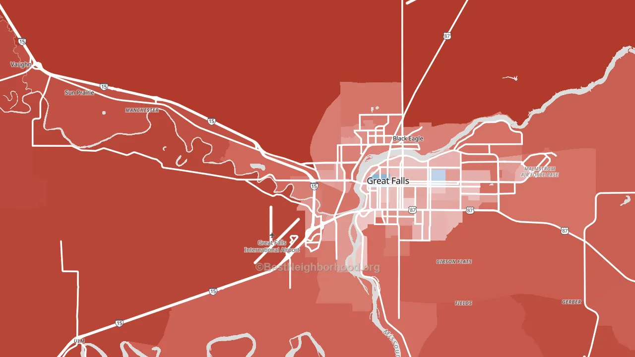 59404, MT block-group political-lean map