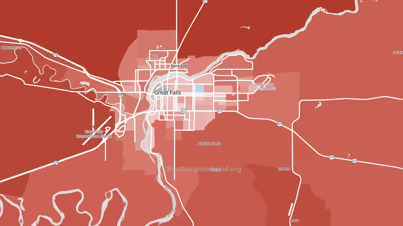 59405, MT block-group political-lean map