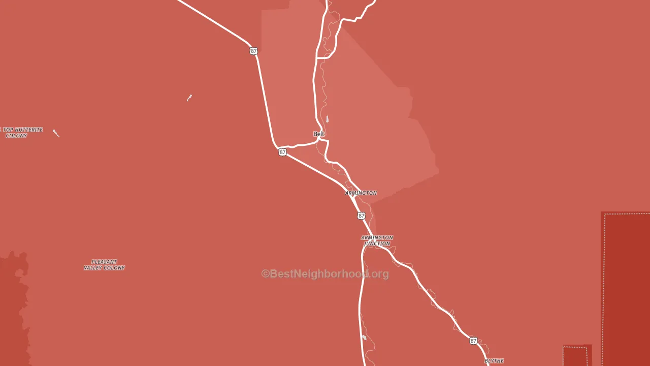 59412, MT block-group political-lean map