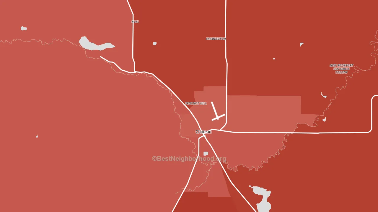 59422, MT block-group political-lean map
