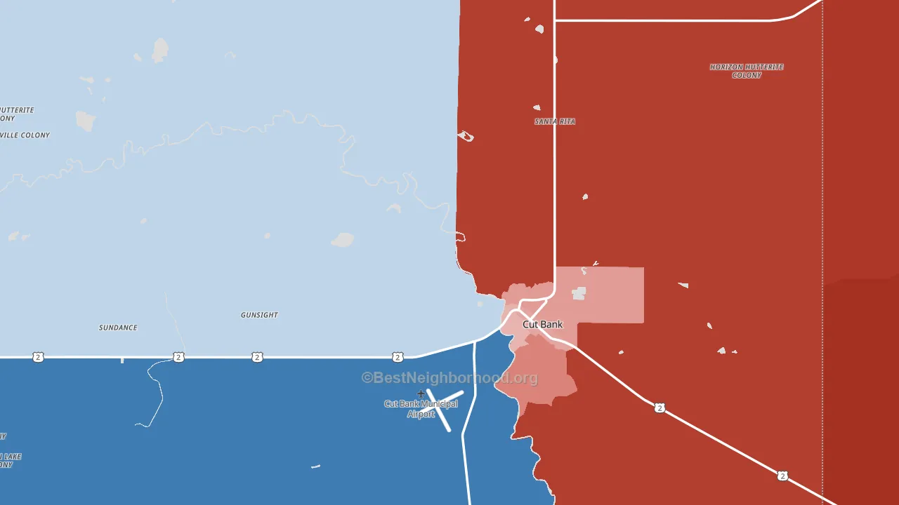 59427, MT block-group political-lean map