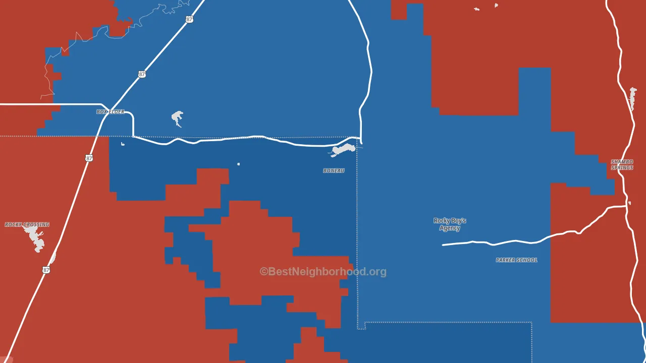 59521, MT block-group political-lean map