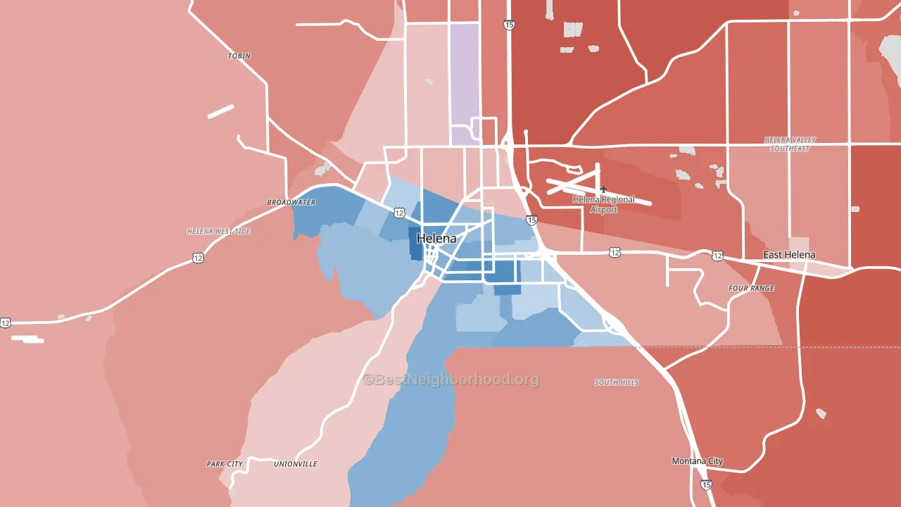 59601, MT block-group political-lean map
