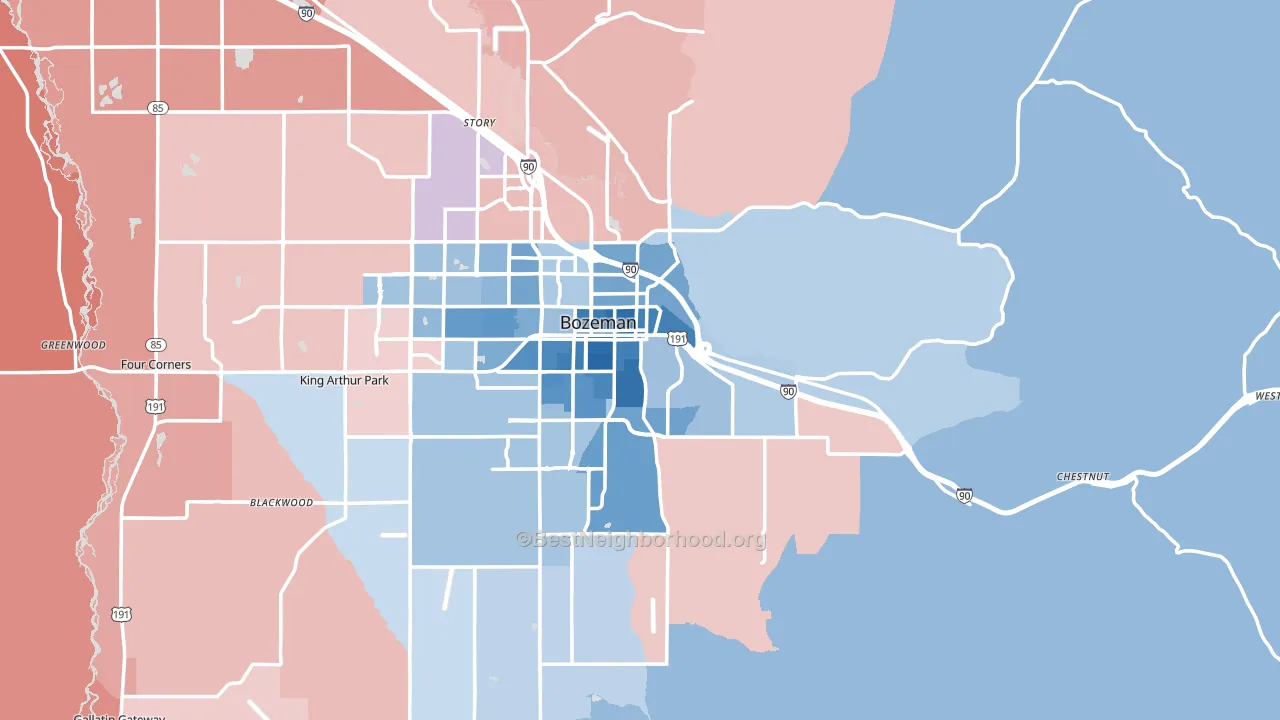 59715, MT block-group political-lean map