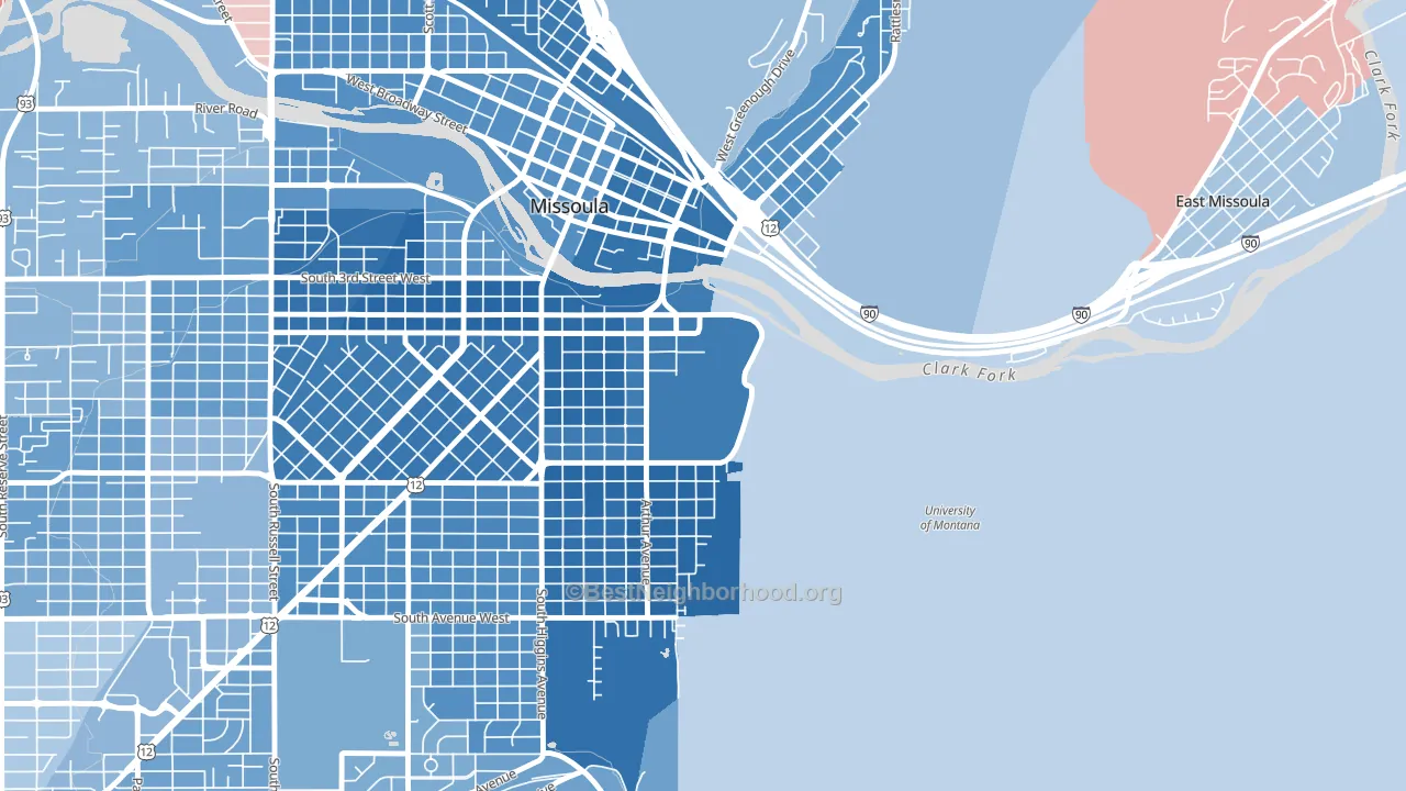 59812, MT block-group political-lean map