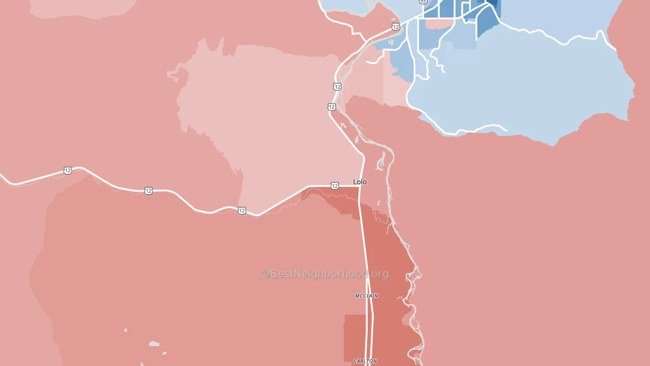 59847, MT block-group political-lean map