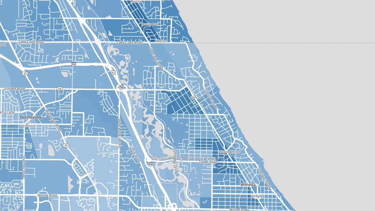 60022, IL block-group political-lean map
