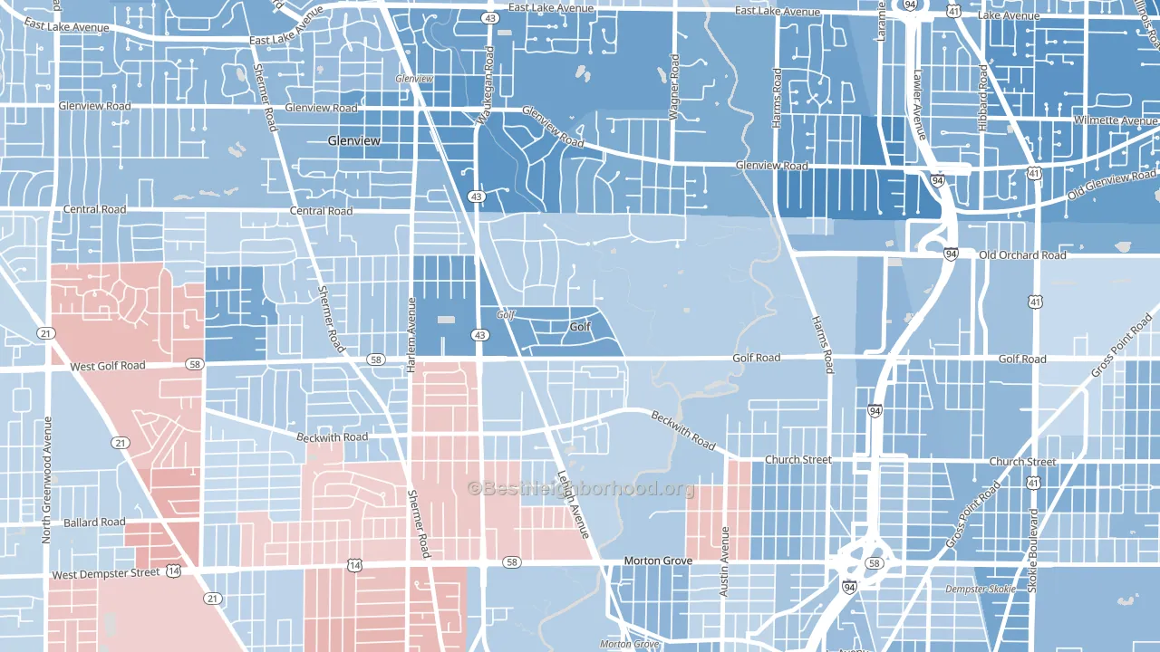 60029, IL block-group political-lean map