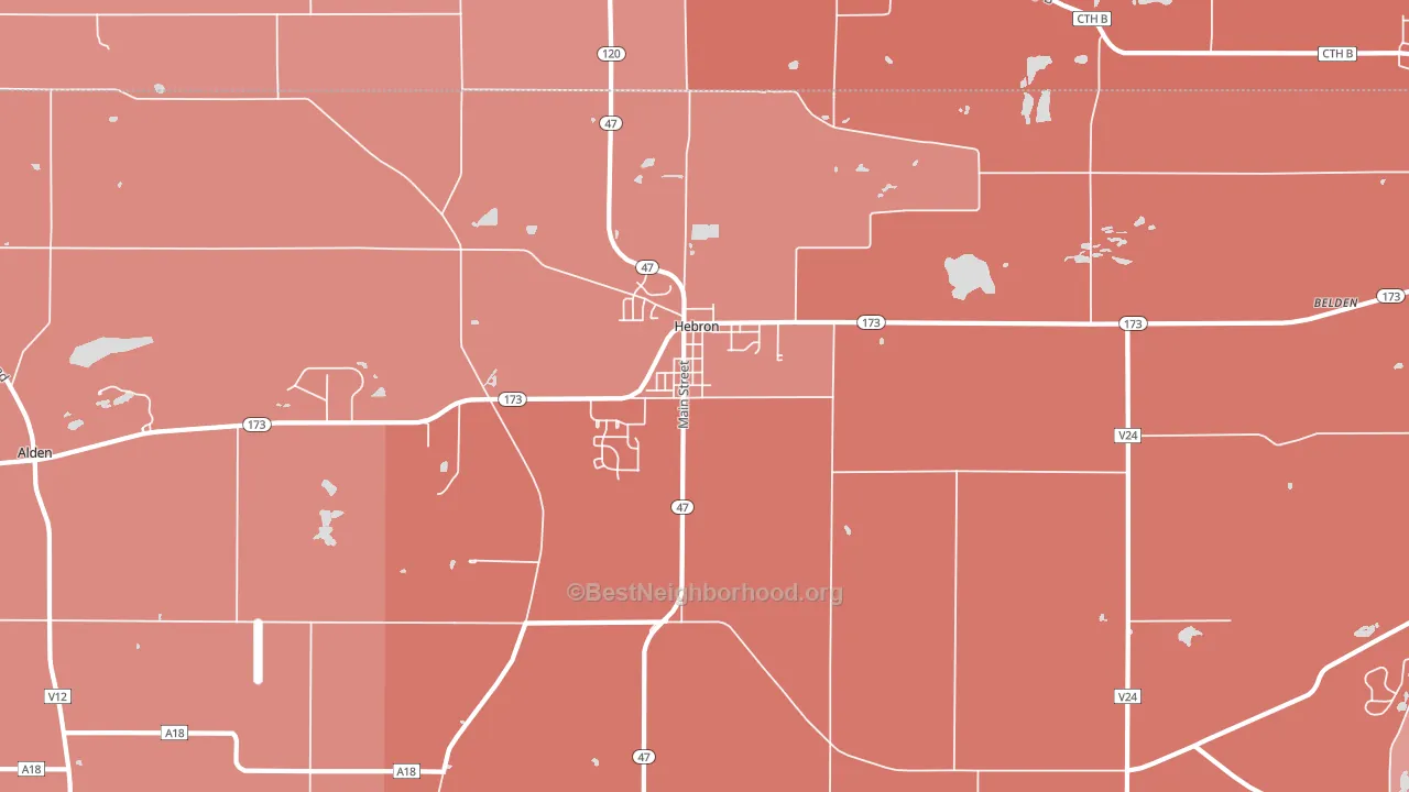 60034, IL block-group political-lean map