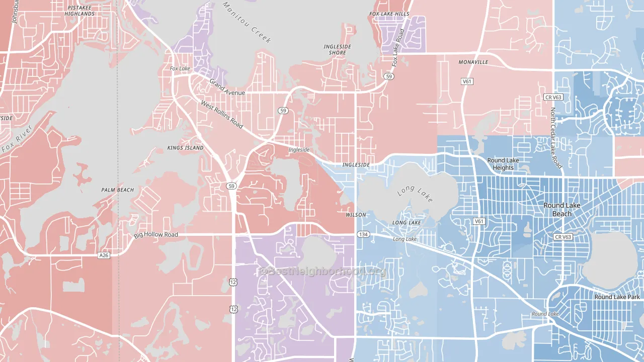 60041, IL block-group political-lean map