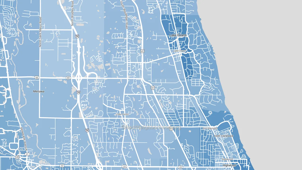 60045, IL block-group political-lean map