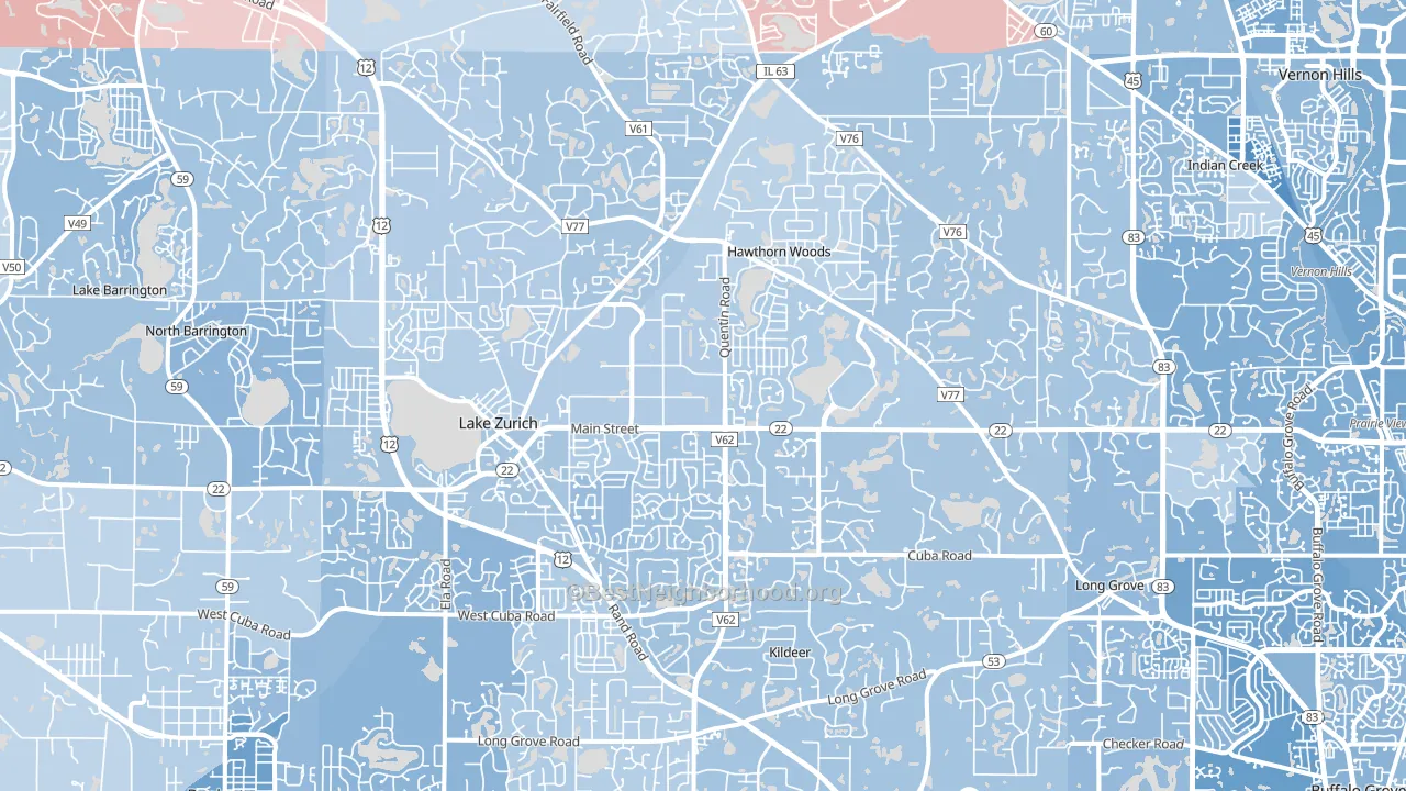 60047, IL block-group political-lean map