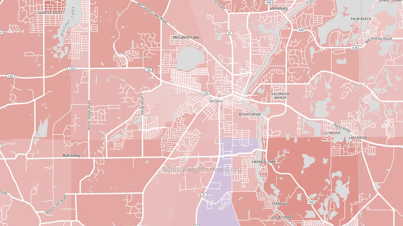60050, IL block-group political-lean map