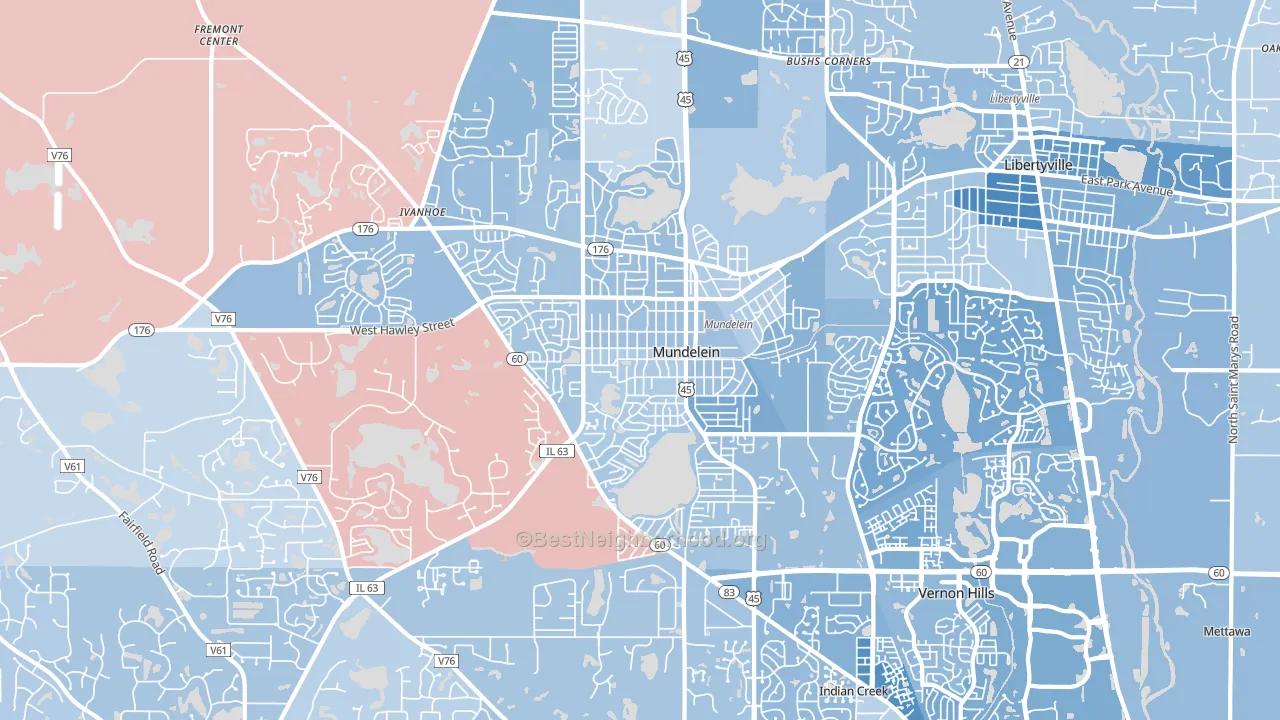 60060, IL block-group political-lean map
