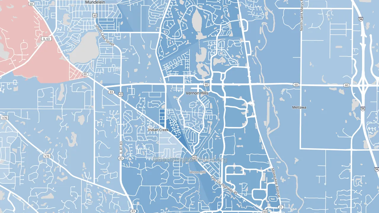 60061, IL block-group political-lean map