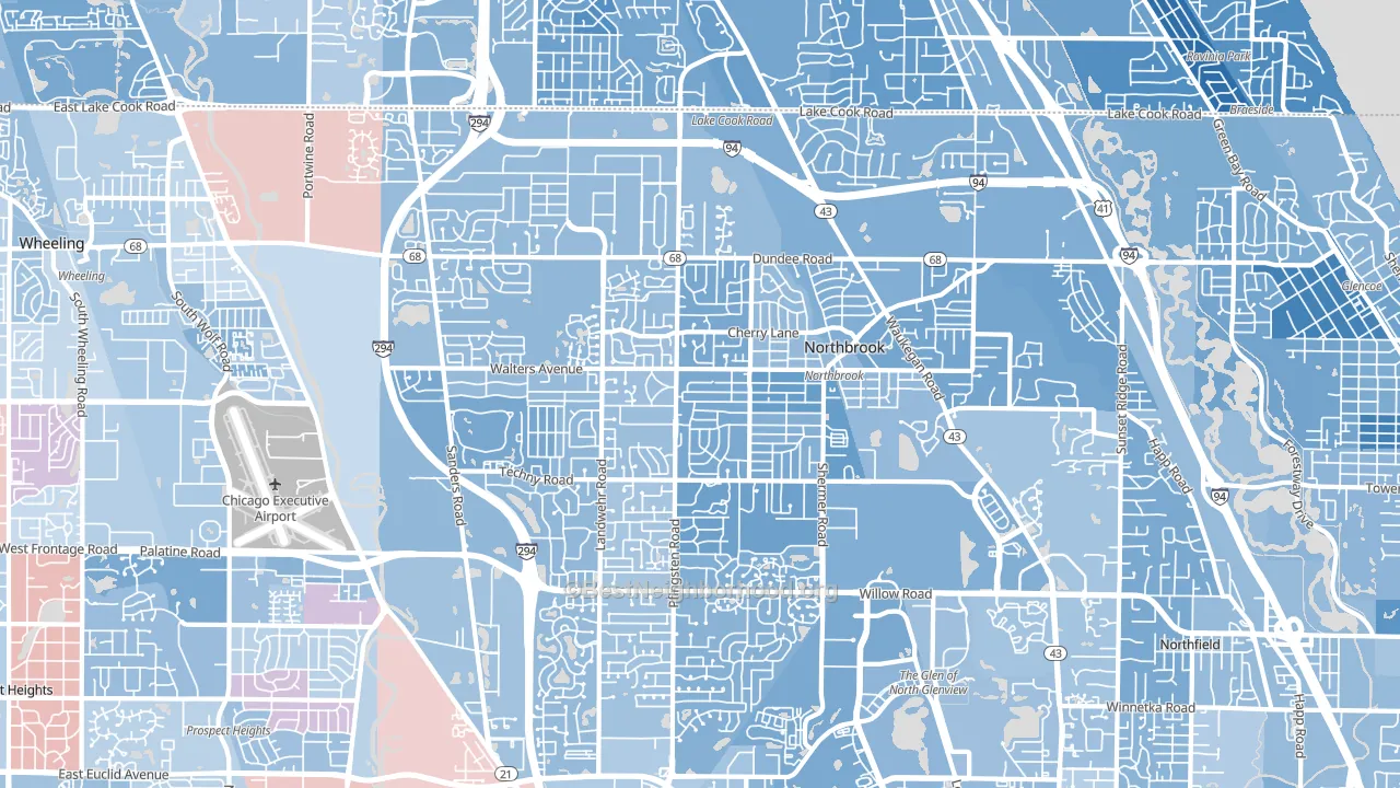 60062, IL block-group political-lean map