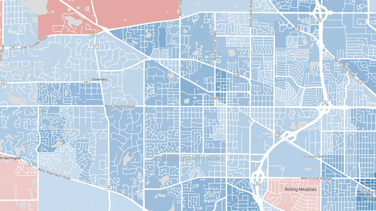 60067, IL block-group political-lean map