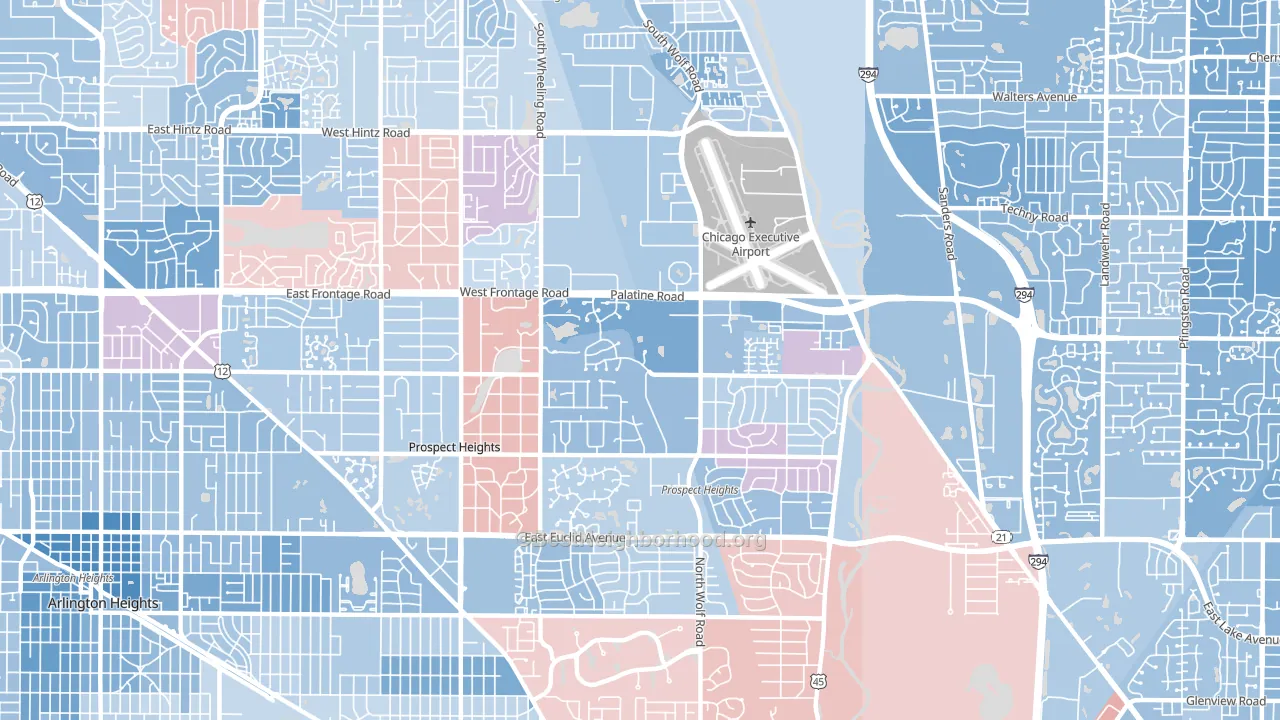 60070, IL block-group political-lean map