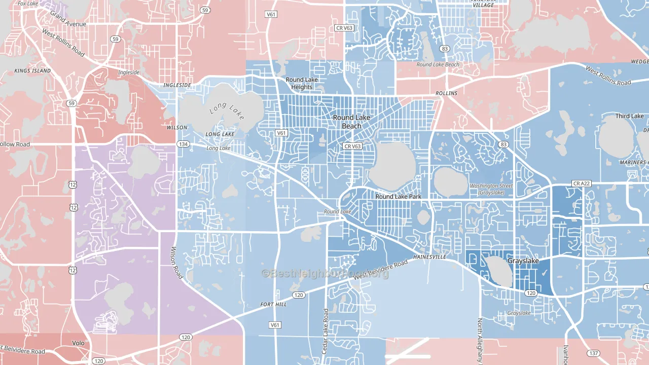 60073, IL block-group political-lean map