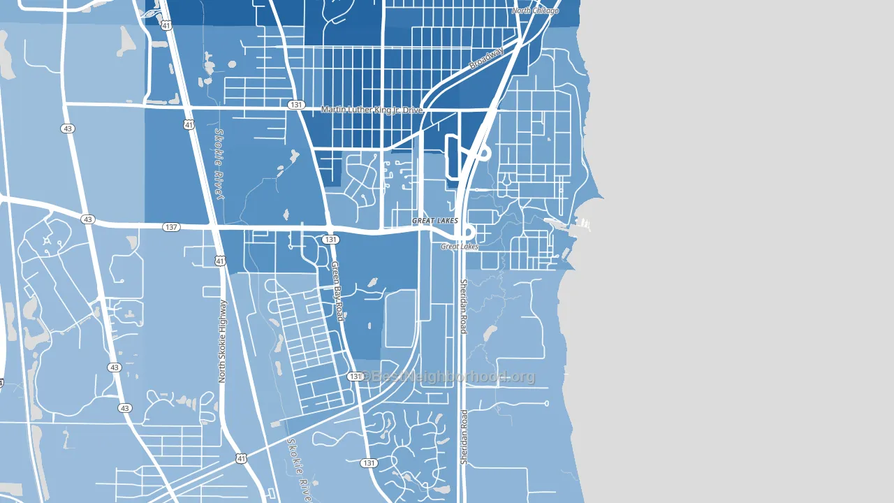 60088, IL block-group political-lean map