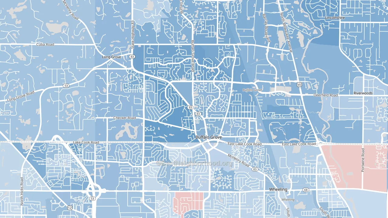 60089, IL block-group political-lean map