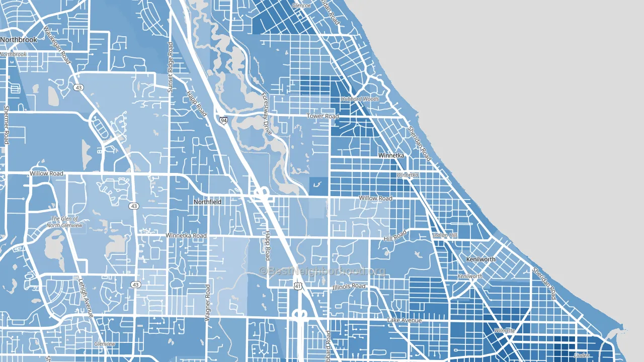 60093, IL block-group political-lean map