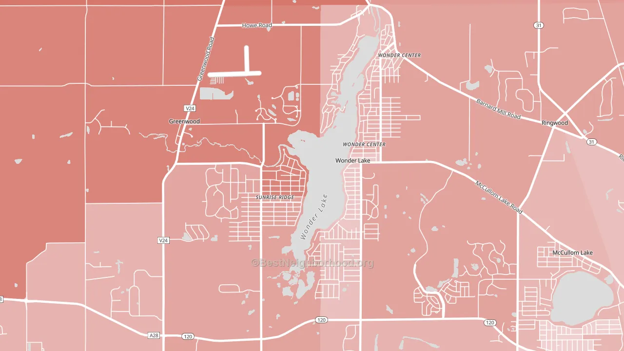 60097, IL block-group political-lean map