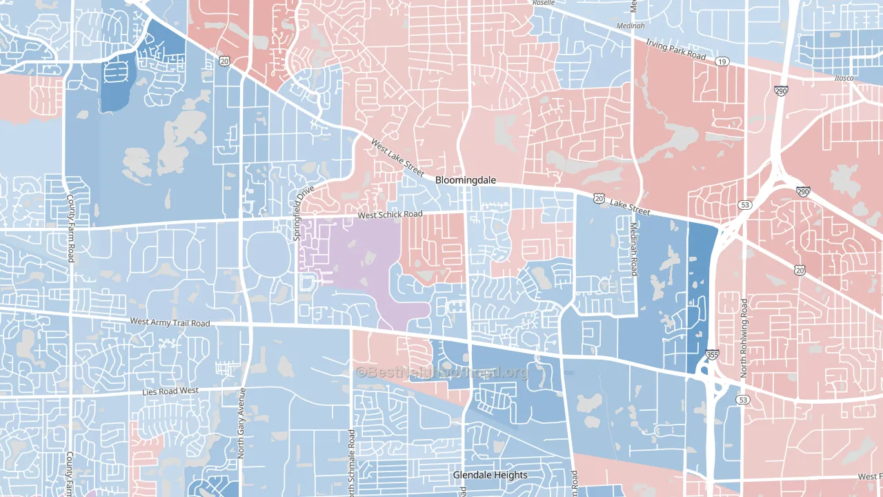 60108, IL block-group political-lean map