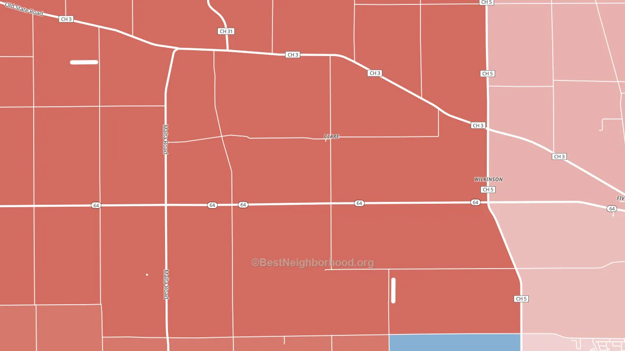 60111, IL block-group political-lean map
