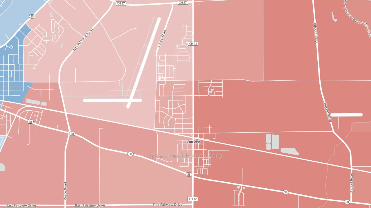 60112, IL block-group political-lean map
