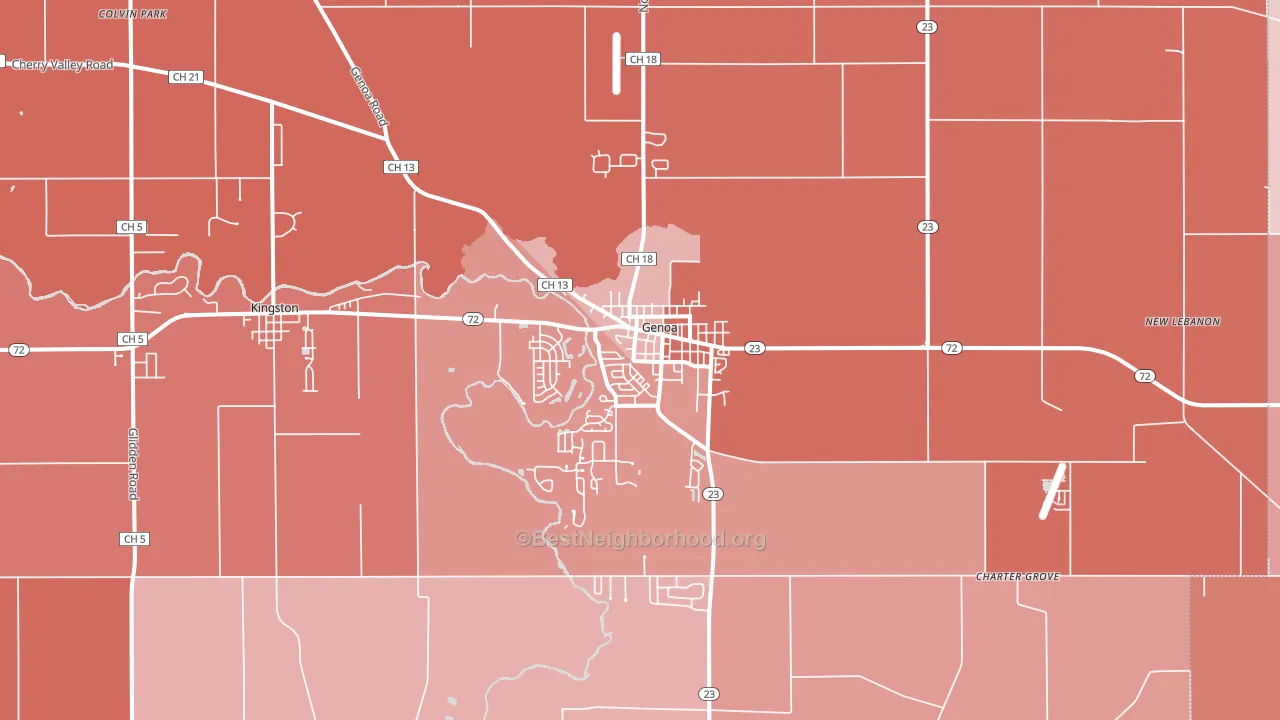 60135, IL block-group political-lean map