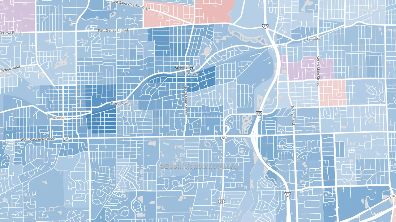 60137, IL block-group political-lean map