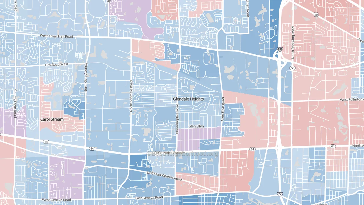 60139, IL block-group political-lean map