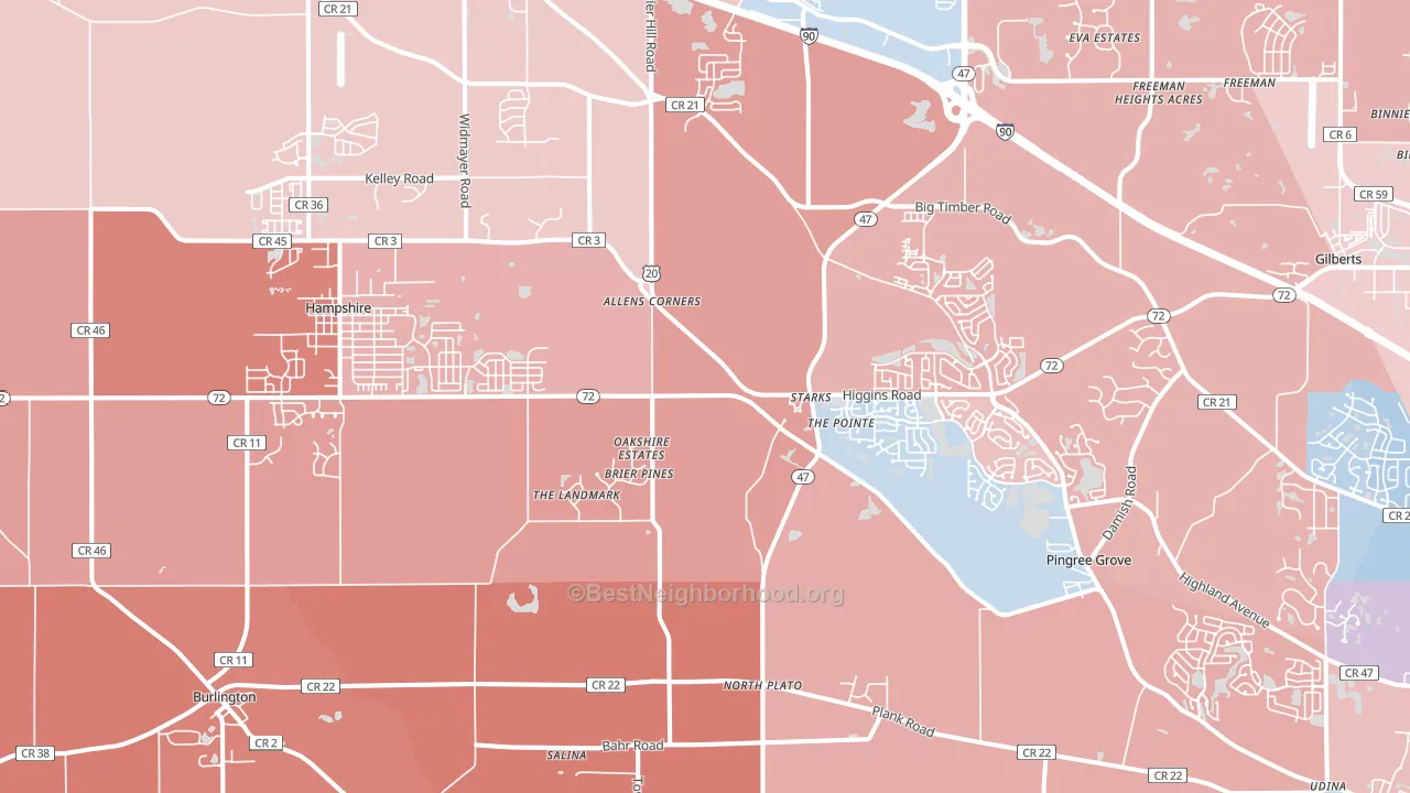 60140, IL block-group political-lean map