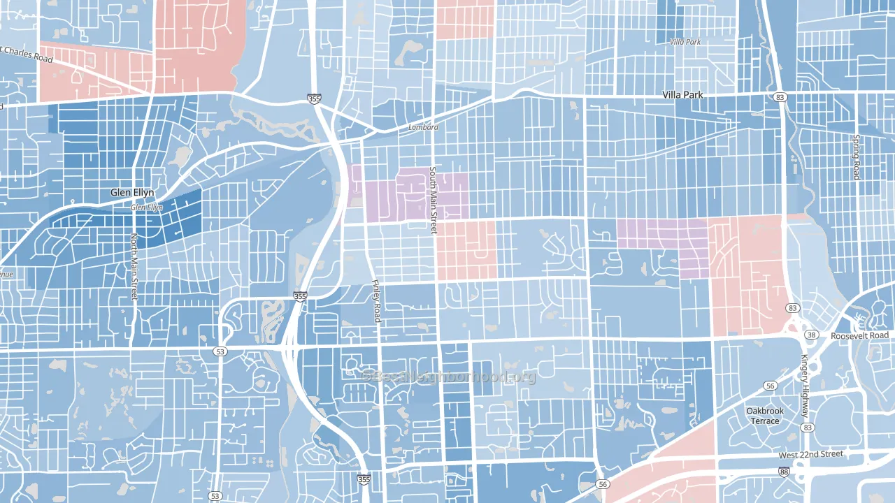 60148, IL block-group political-lean map