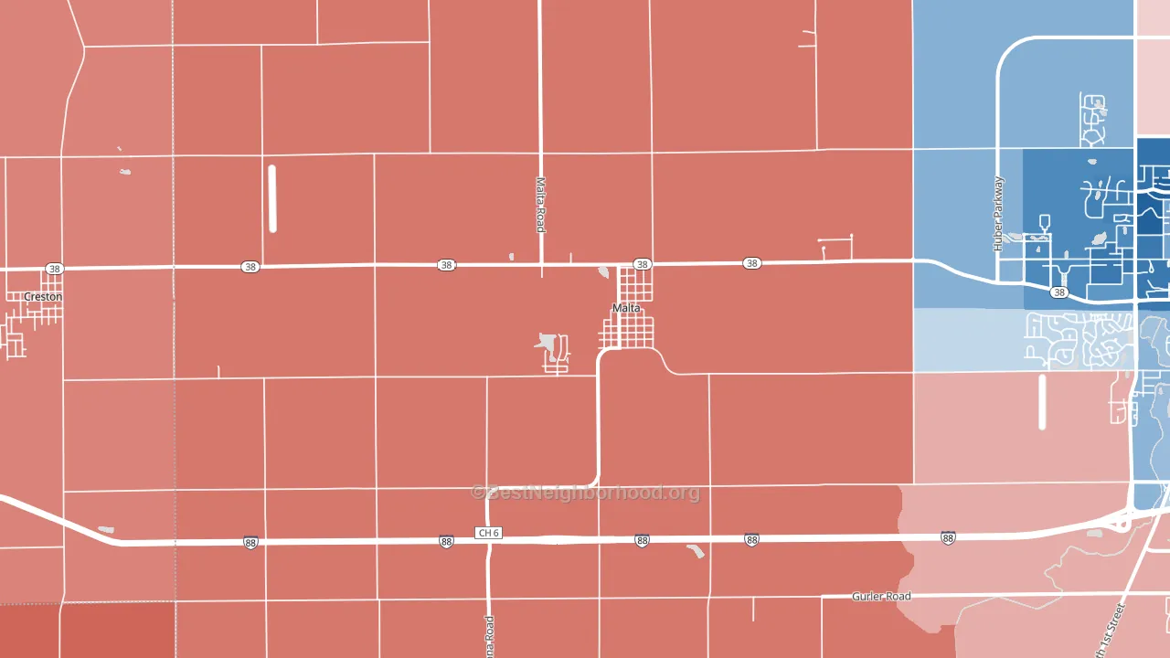 60150, IL block-group political-lean map