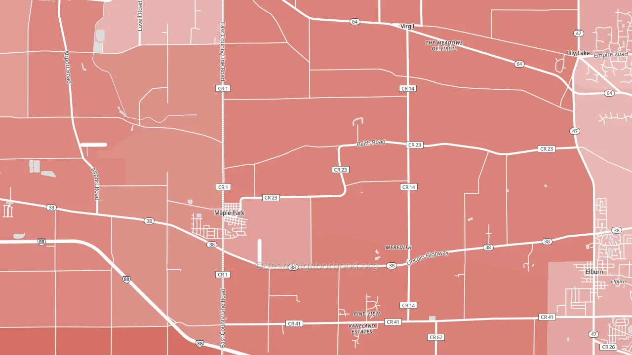60151, IL block-group political-lean map
