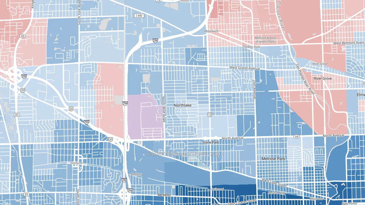 60164, IL block-group political-lean map