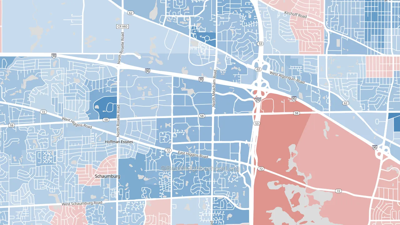 60173, IL block-group political-lean map