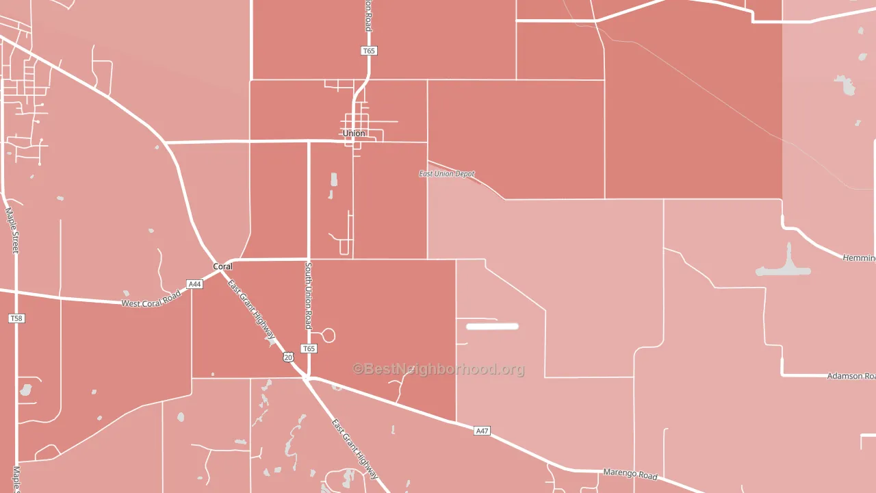 60180, IL block-group political-lean map