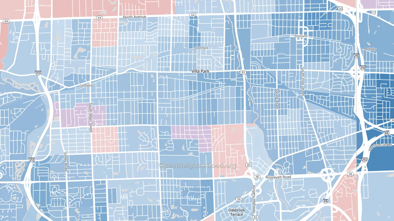 60181, IL block-group political-lean map