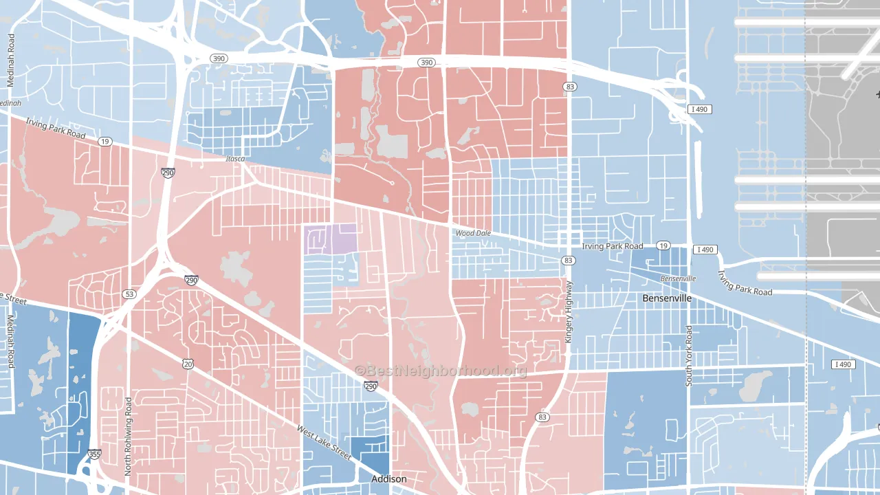 60191, IL block-group political-lean map
