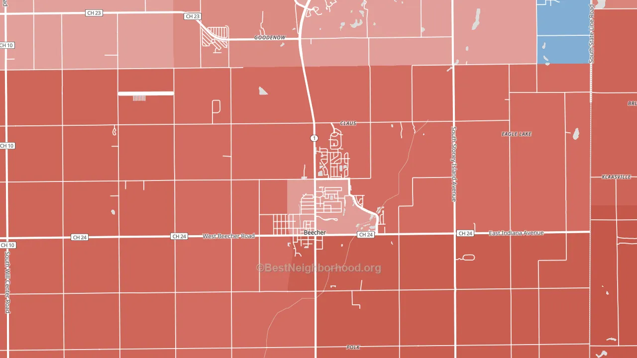 60401, IL block-group political-lean map