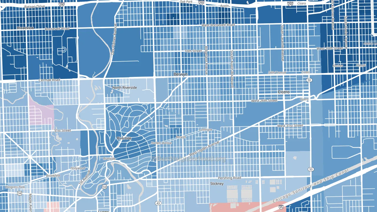 60402, IL block-group political-lean map