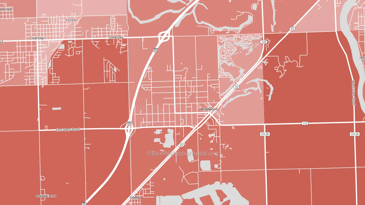 60408, IL block-group political-lean map
