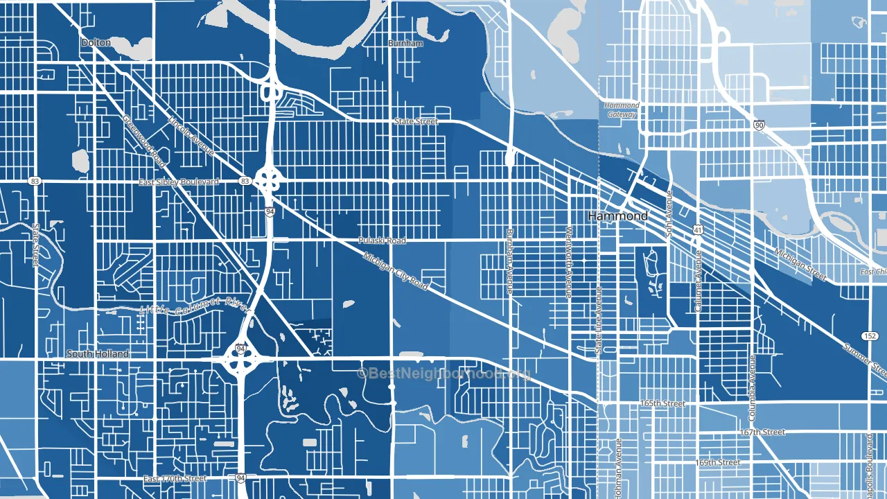 60409, IL block-group political-lean map