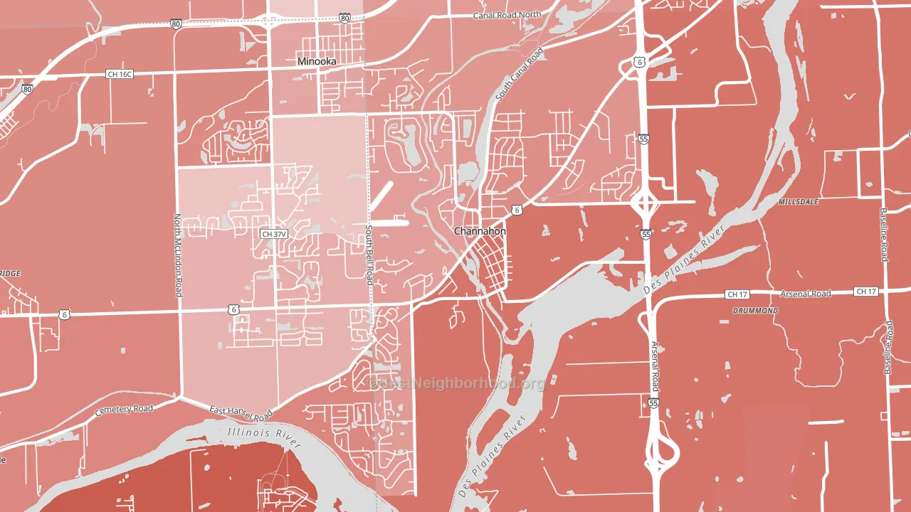 60410, IL block-group political-lean map